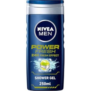 nivea men 3in1 shower gel body wash power fresh 24h fresh effect citrus scent 250ml 88.8